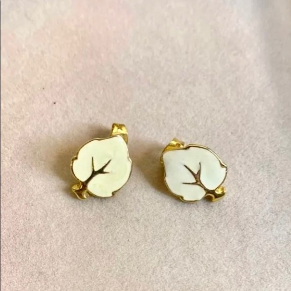 Retro‎ Gold Fig Leaf Earrings